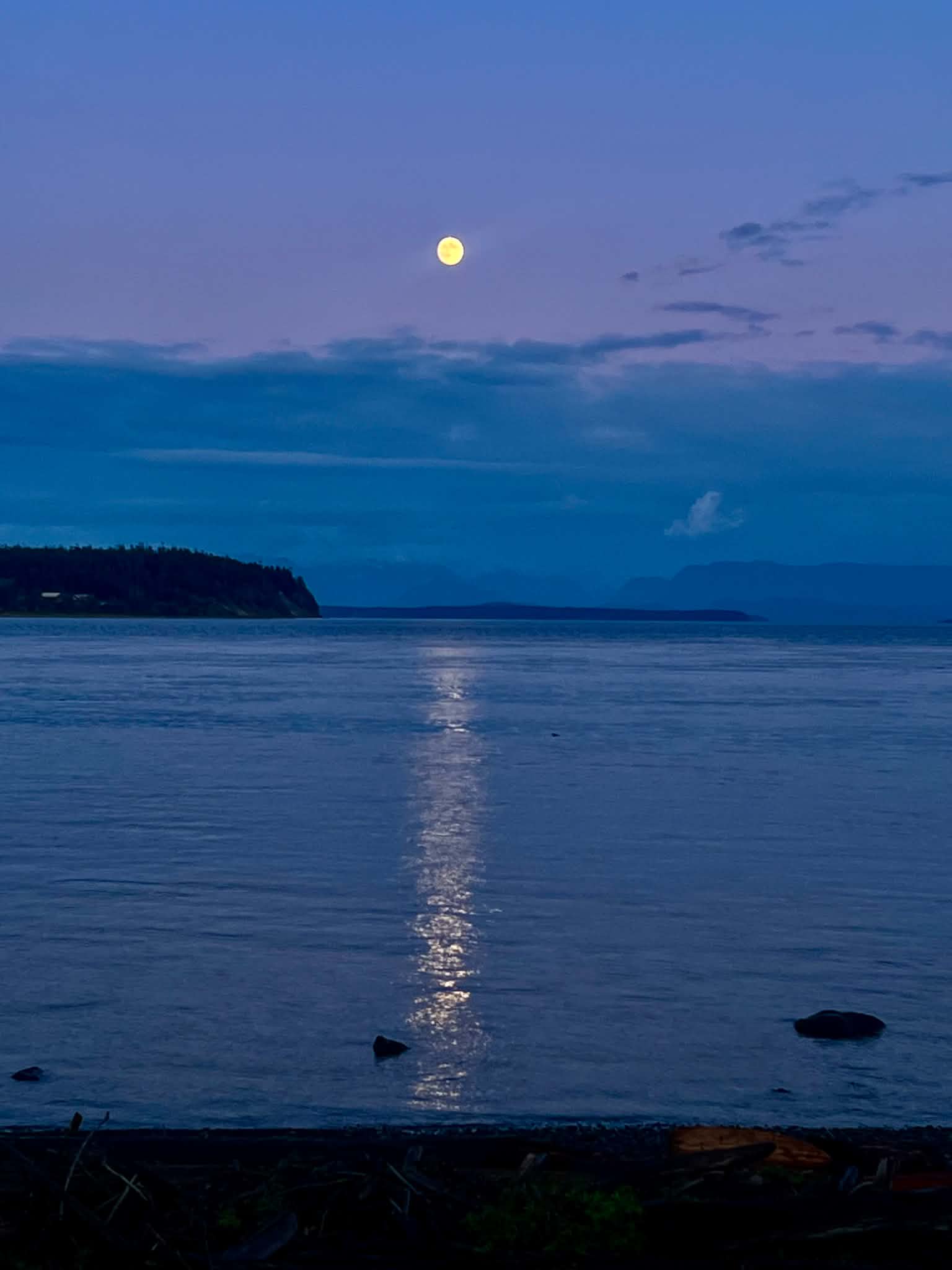 Moonrise over Quadra Island